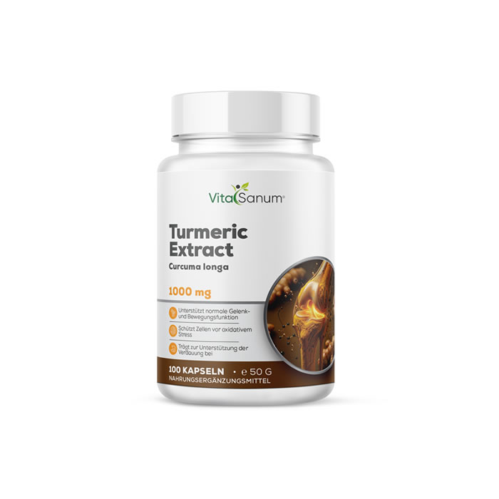 VitaSanum® Kurkuma (Curcuma longa) – 1.000 mg Tagesportion – 100 Kapseln VitaSanum® Kurkuma (Curcuma longa) – 1.000 mg Tagesportion – 100 Kapseln