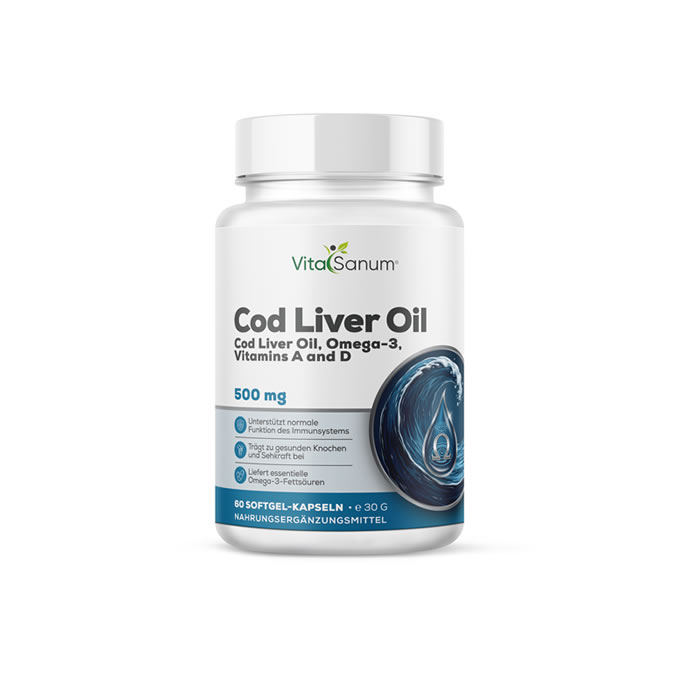 VitaSanum® - Lebertran (Cod Liver) 500 mg 60 Softgelkapseln VitaSanum® - Lebertran (Cod Liver) 500 mg 60 Softgelkapseln