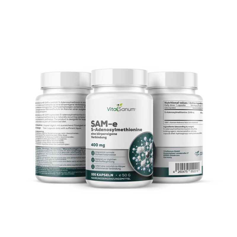VitaSanum®- SAM-e (S-Adenosylmethionin) 400 mg 100 Kapseln