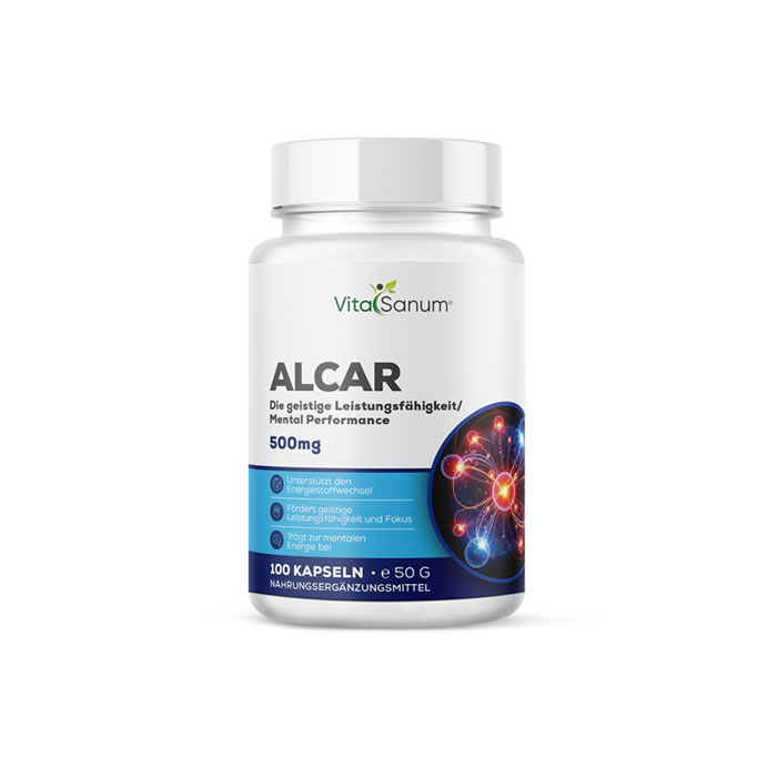 VitaSanum®- ALCAR (Acetyl L-Carnitin HCl) 500 mg 100 Kapseln VitaSanum®- ALCAR (Acetyl L-Carnitin HCl) 500 mg 100 Kapseln