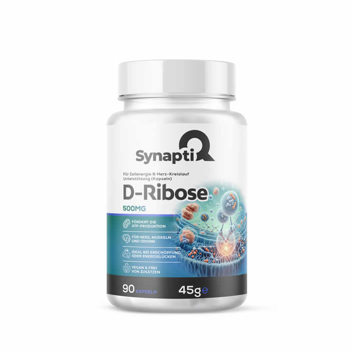 SynaptiQ® D-Ribose – Zellenergie & Herz-Kreislauf-Unterstützung (Kapseln) SynaptiQ® D-Ribose – Zellenergie & Herz-Kreislauf-Unterstützung (Kapseln)