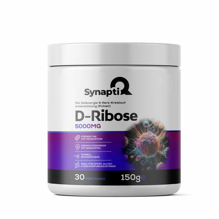 SynaptiQ® D-Ribose – Zellenergie & Herz-Kreislauf-Unterstützung (Pulver) SynaptiQ® D-Ribose – Zellenergie & Herz-Kreislauf-Unterstützung (Pulver)