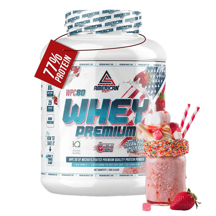 American Supplement - Premium-Molkenprotein WPC 80 Erdbeere American Supplement - Premium-Molkenprotein WPC 80 Erdbeere